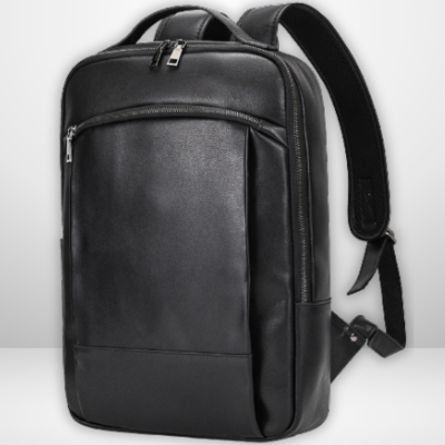 BAMBURGH | Schwarzer Leder Laptop Rucksack