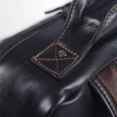 ISAAC | Herren Schwarzer Leder Rucksack