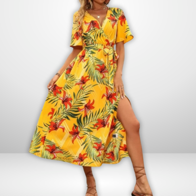Colet | Bequemes Kurzärmliges Freizeitkleid mit Druckdesign