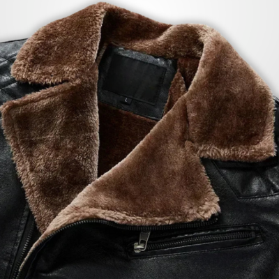 Nico | Warme Lederjacke mit Pelzkragen