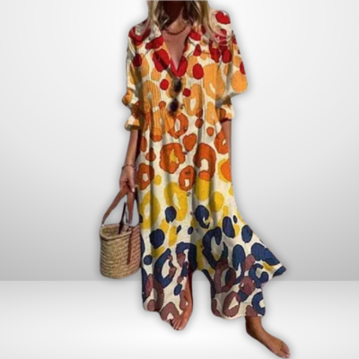 Trishia | Lebhaftes Blumenmuster-Kleid