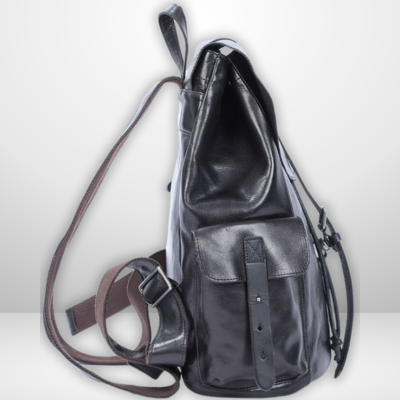BODO | Kleiner Schwarzer Leder-Rucksack