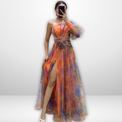 KAYLA | Blumenmuster Maxikleid mit einem Träger