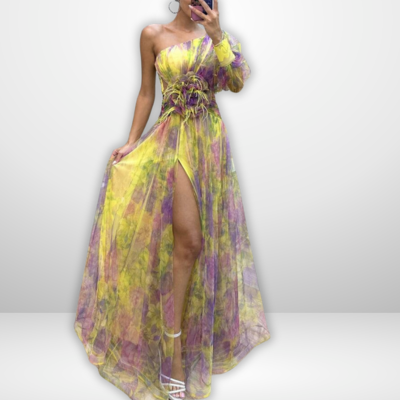 KAYLA | Blumenmuster Maxikleid mit einem Träger