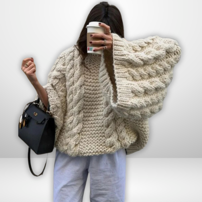 Malin | Bequemer Kabelstrickpullover