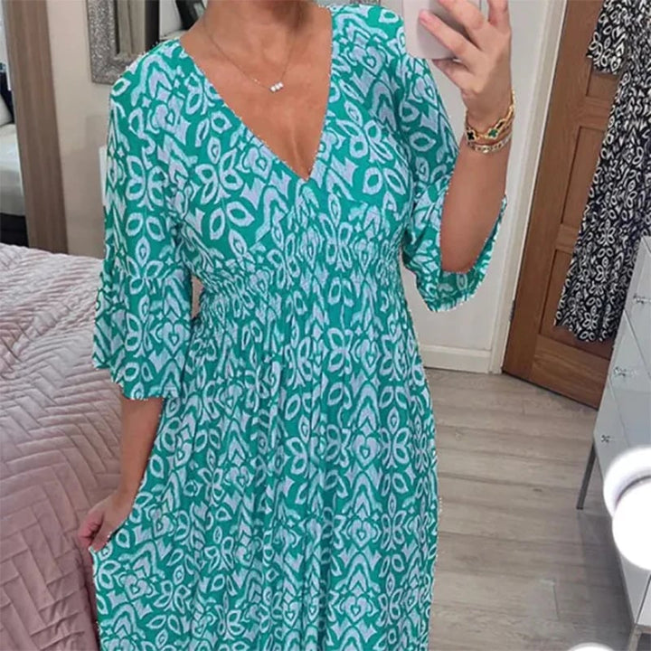 Marlene | Geblümtes Kleid mit V-Ausschnitt
