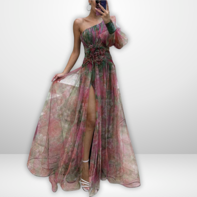 KAYLA | Blumenmuster Maxikleid mit einem Träger