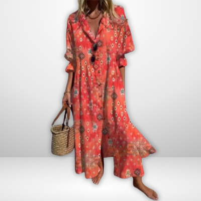 Trishia | Lebhaftes Blumenmuster-Kleid