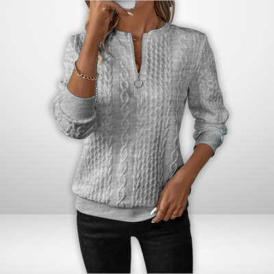 Fleur | Pullover mit Viertel-Reißverschluss