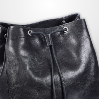BODO | Kleiner Schwarzer Leder-Rucksack