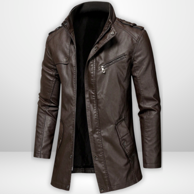 Eric | Mittellange Lederjacke