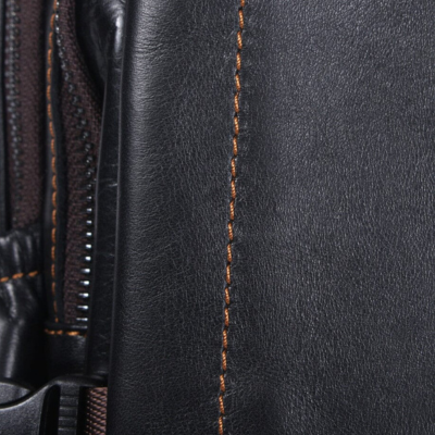 ISAAC | Herren Schwarzer Leder Rucksack