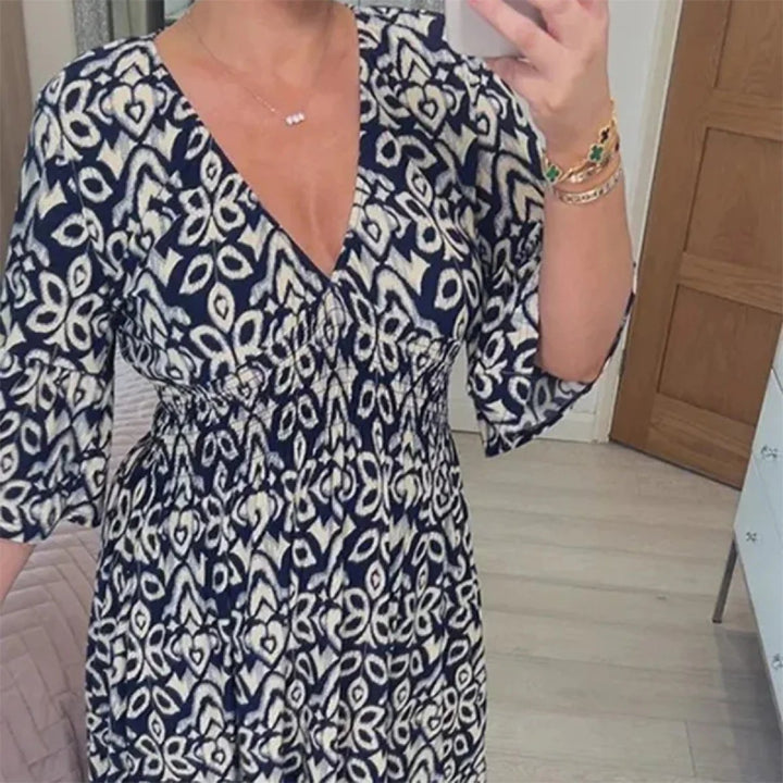 Marlene | Geblümtes Kleid mit V-Ausschnitt